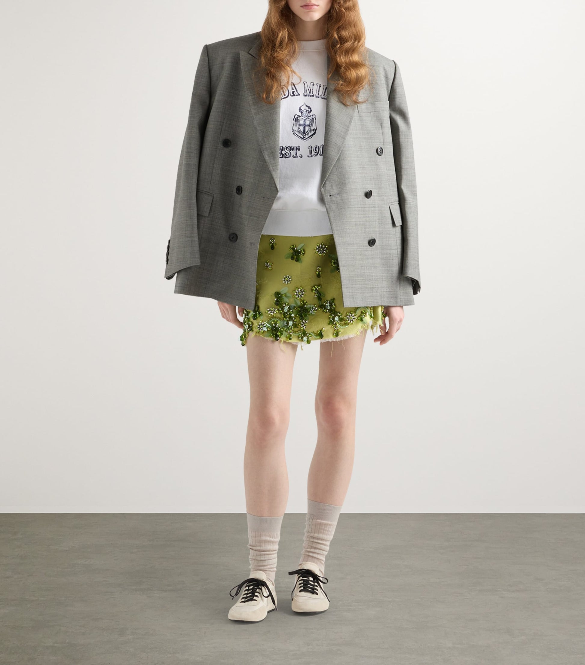 Prada White Cotton Crew-Neck Sweatshirt