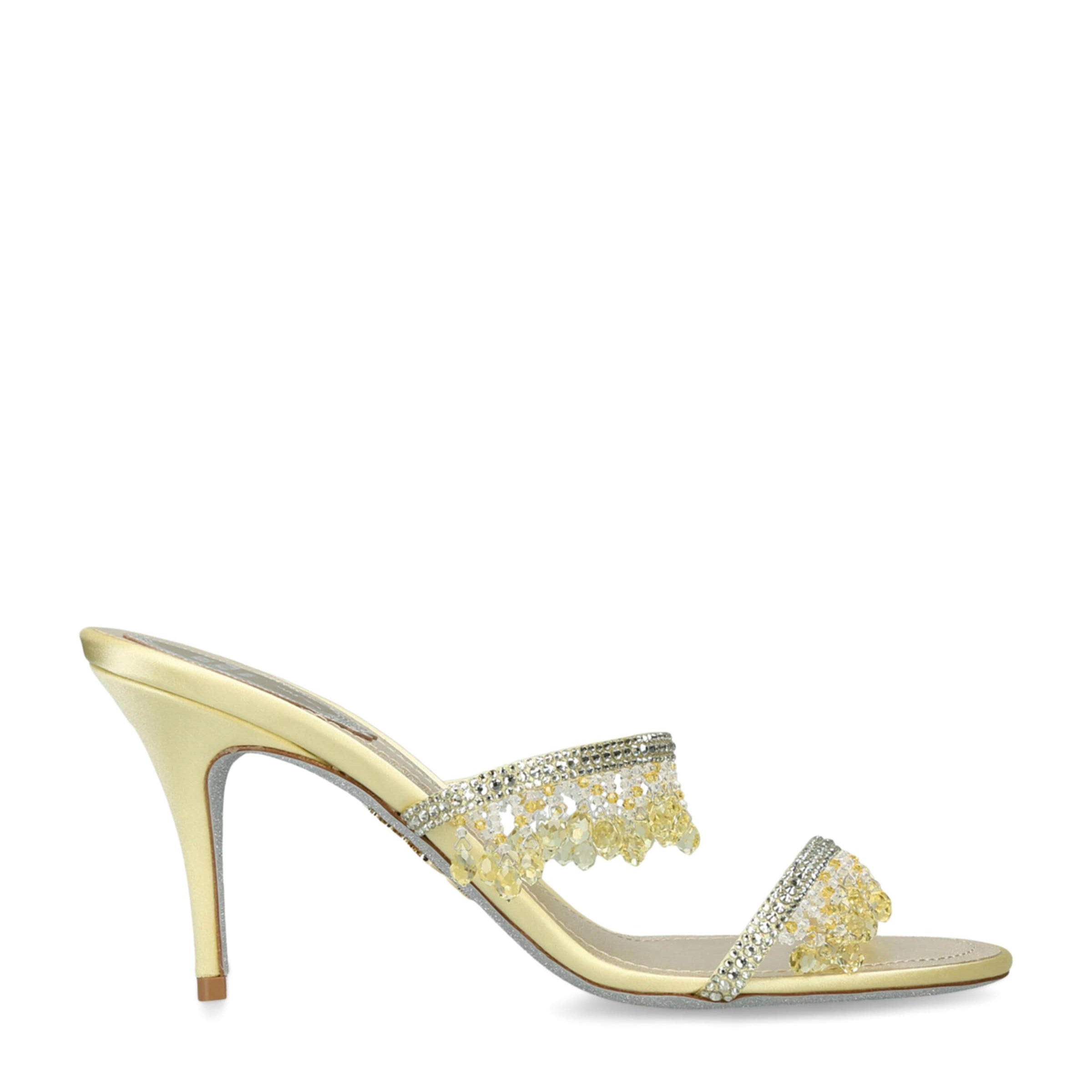 René Caovilla Satin Chandelier Heeled Mules 80