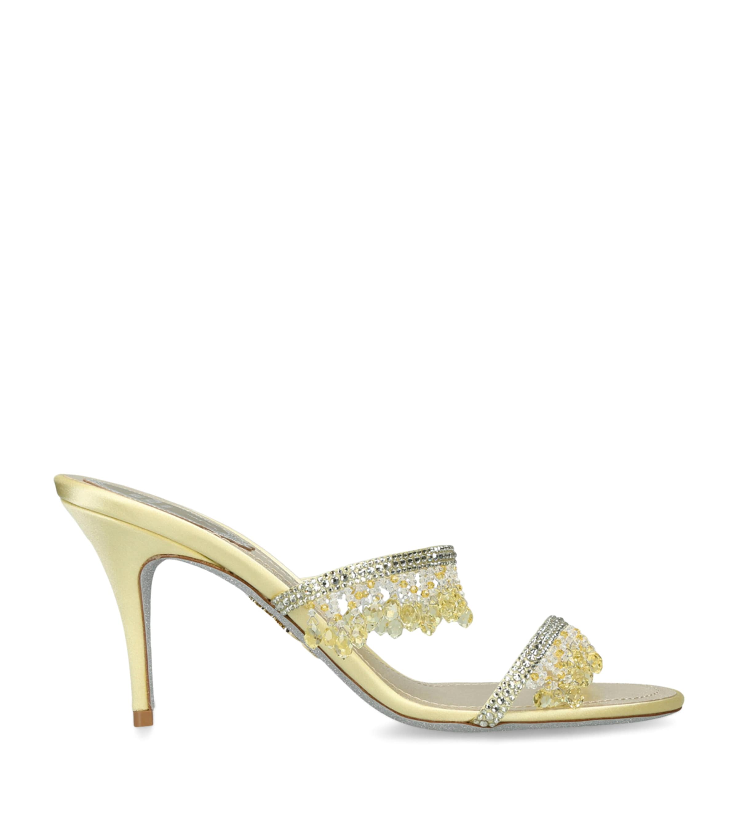 René Caovilla Satin Chandelier Heeled Mules 80