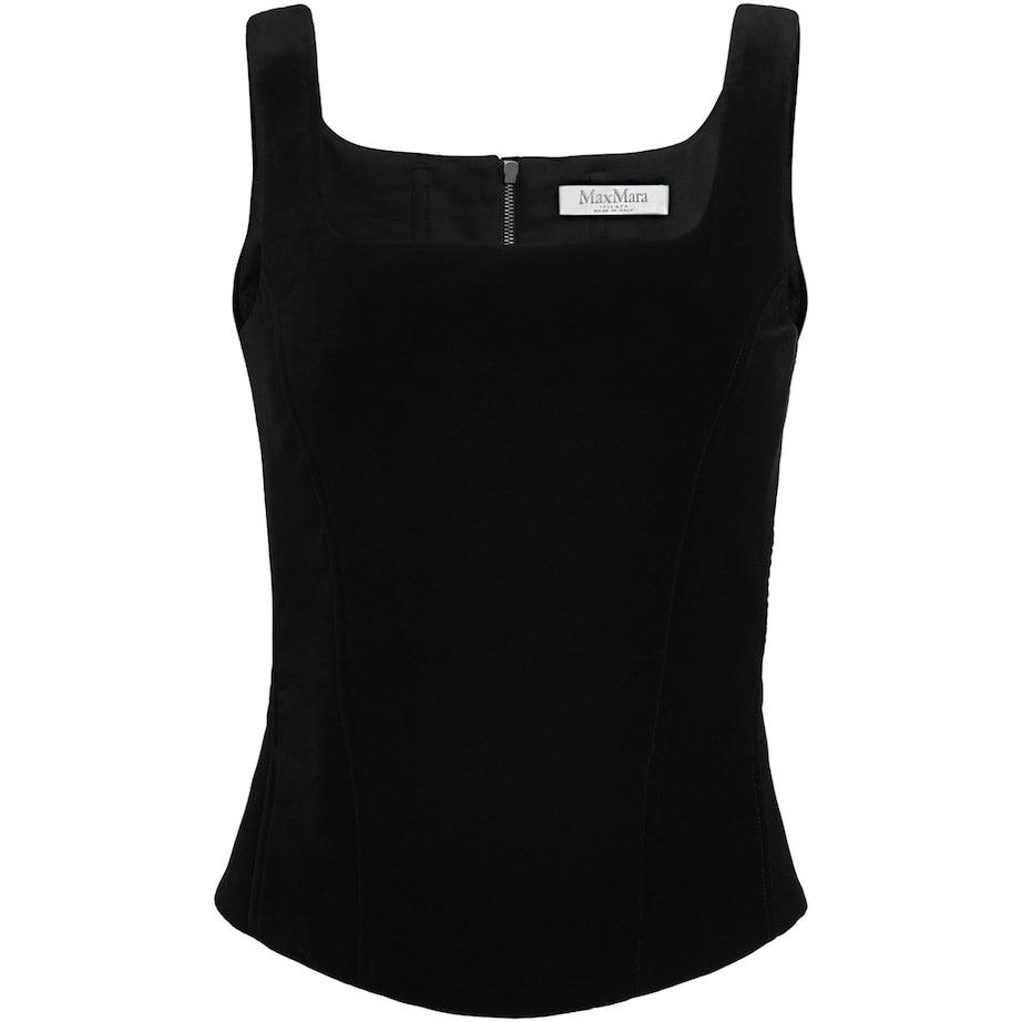 Velvet Bustier Top BLACK