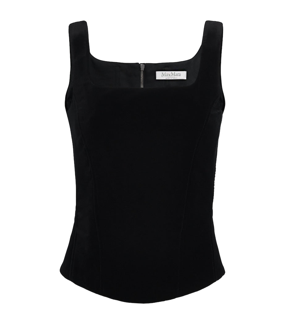 Velvet Bustier Top BLACK