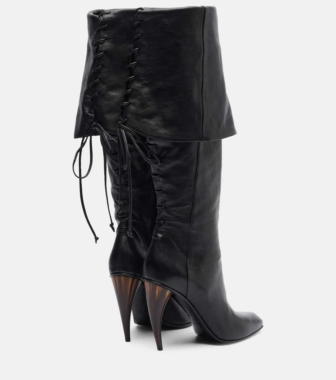 McQueen - Horn Heel leather knee-high boots