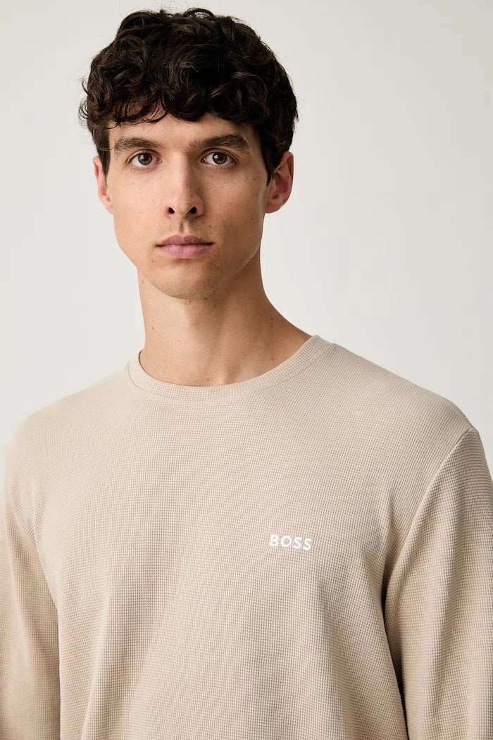 Pamuklu Erkek BOSS Waffle LS-Shirt
