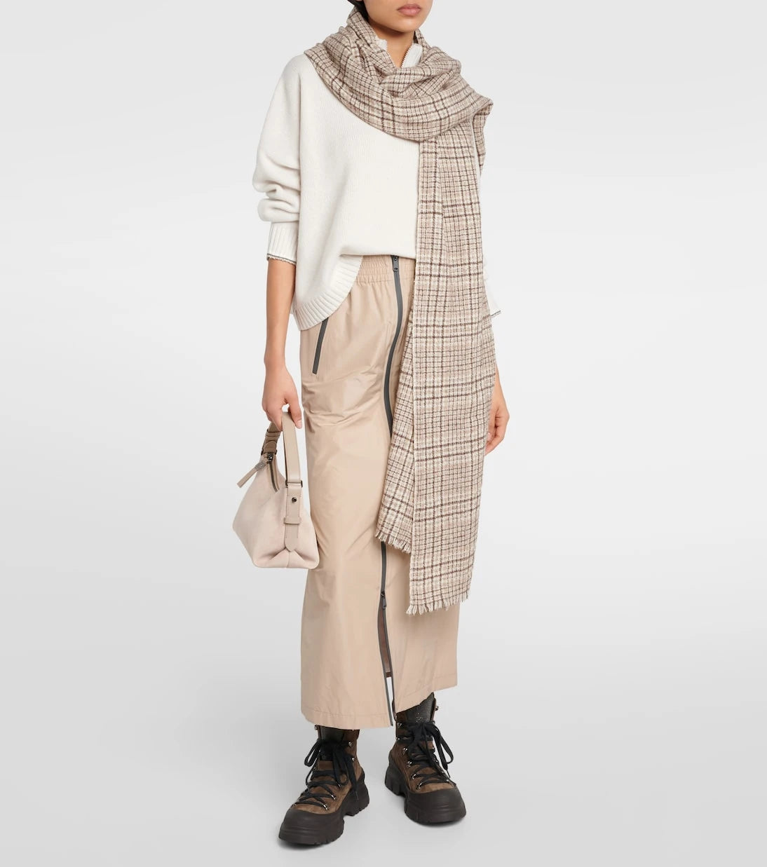 Brunello Cucinelli - Zip-up taffeta maxi skirt