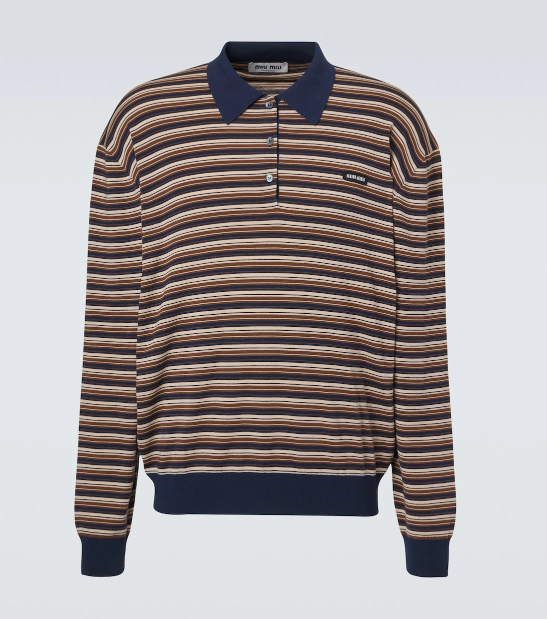 Miu Miu - Striped virgin wool polo sweater