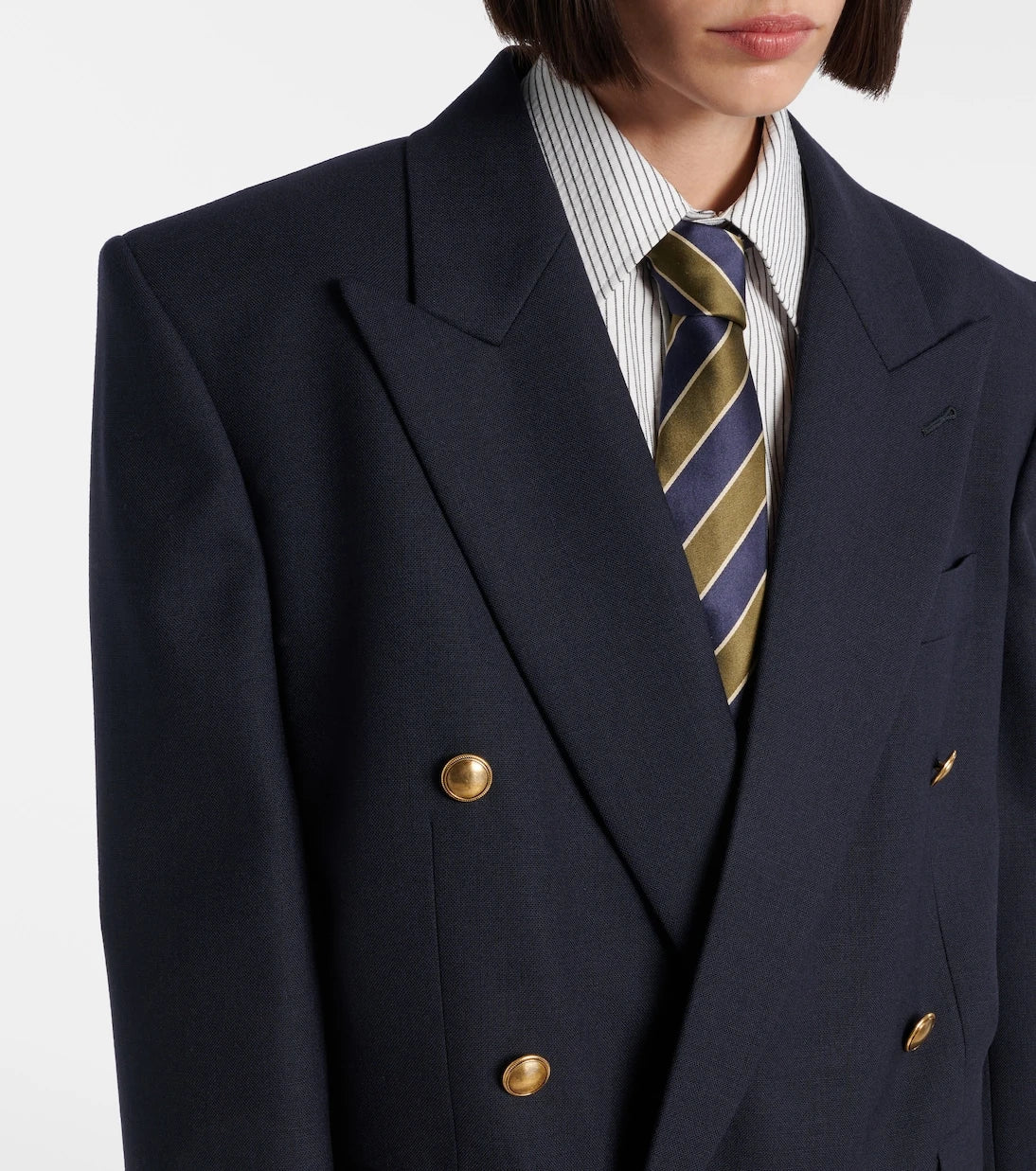 Saint Laurent - Double-breasted wool chiné blazer
