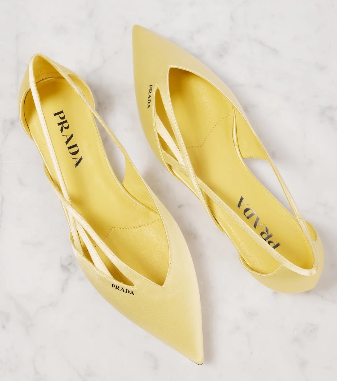 Prada - Logo satin ballet flats