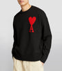 AMI Paris Black Virgin Wool Ami de Coeur Sweater