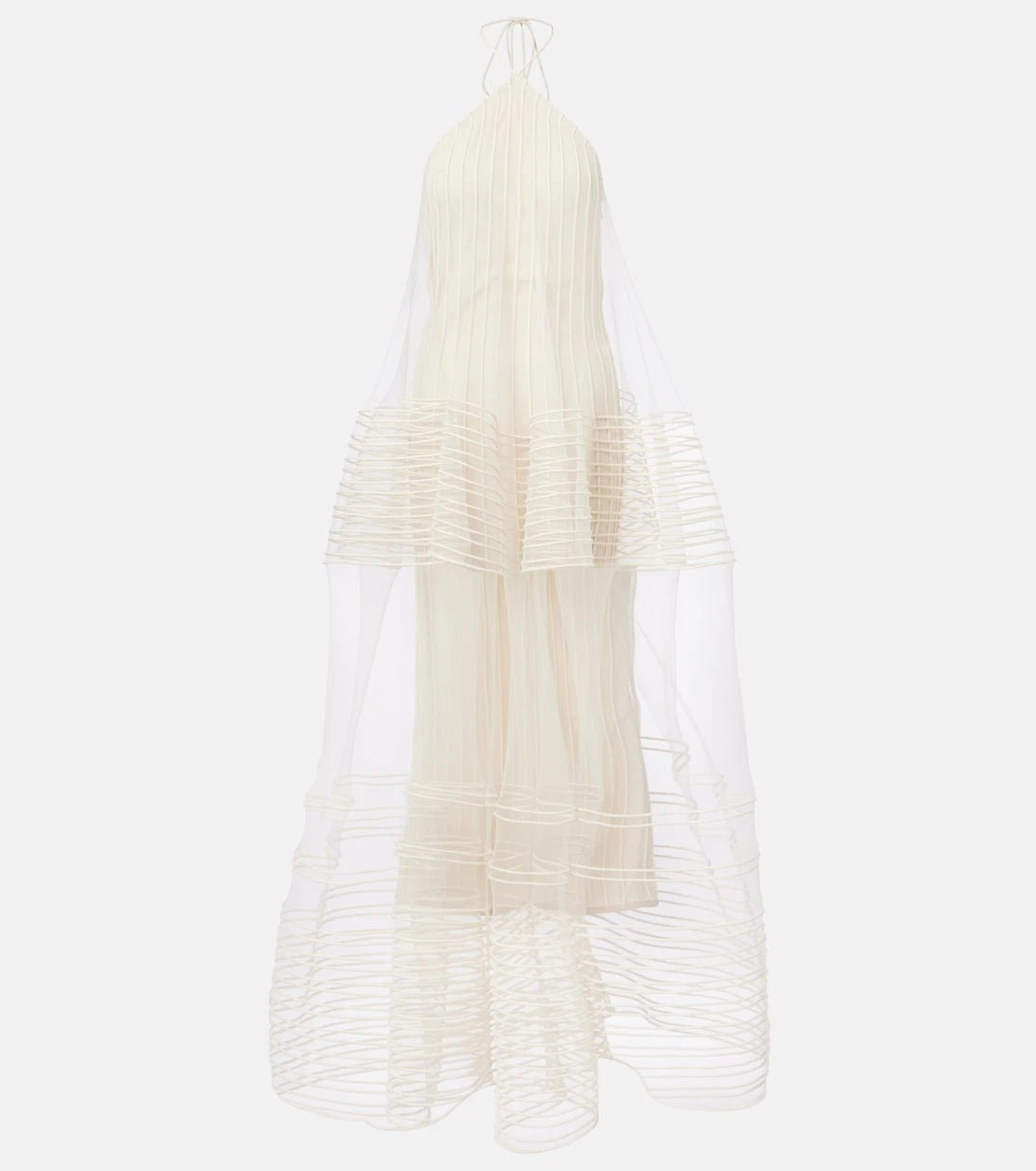 Jacquemus - Epi halterneck tulle maxi dress