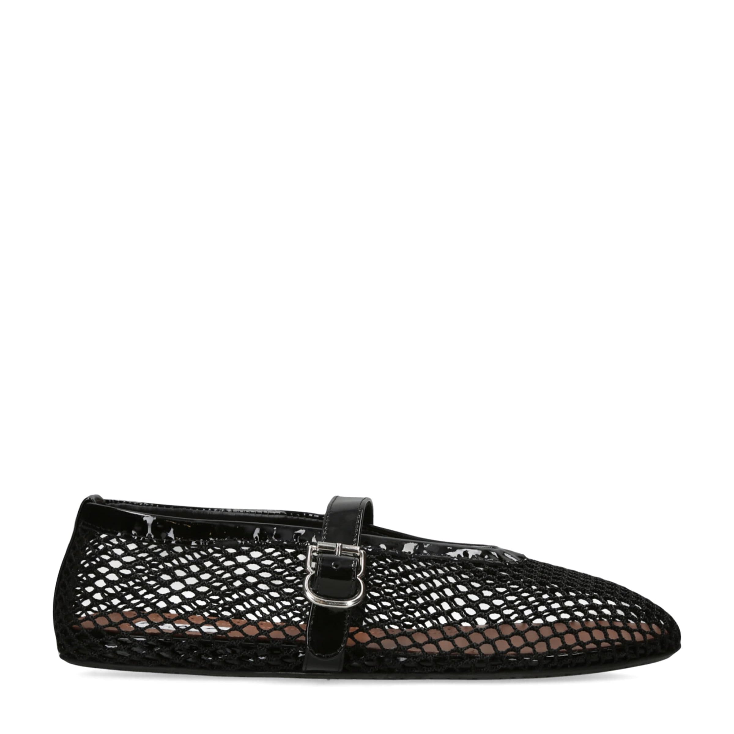 Alaïa Black Leather Mesh Ballet Flats