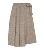 Brunello Cucinelli Brown Virgin Wool-Blend Midi Skirt