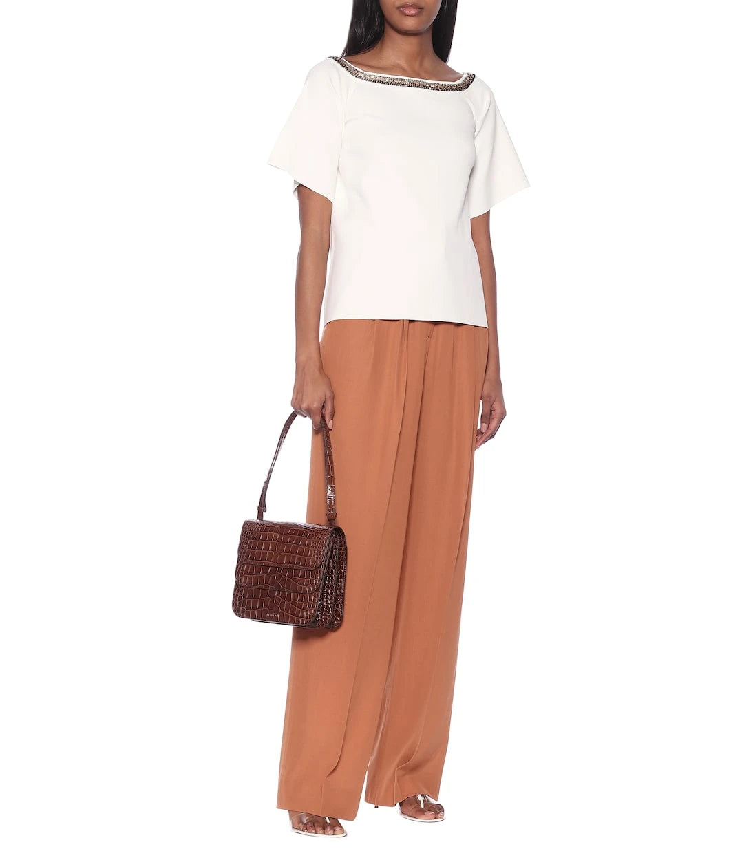 Stella McCartney - Embroidered compact-knit top