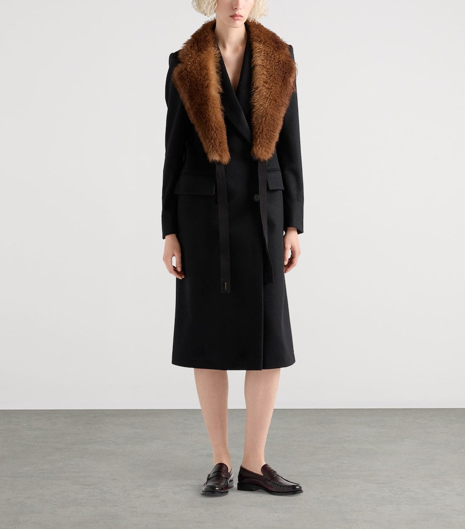 Prada Black Cashmere Double-Breasted Coat