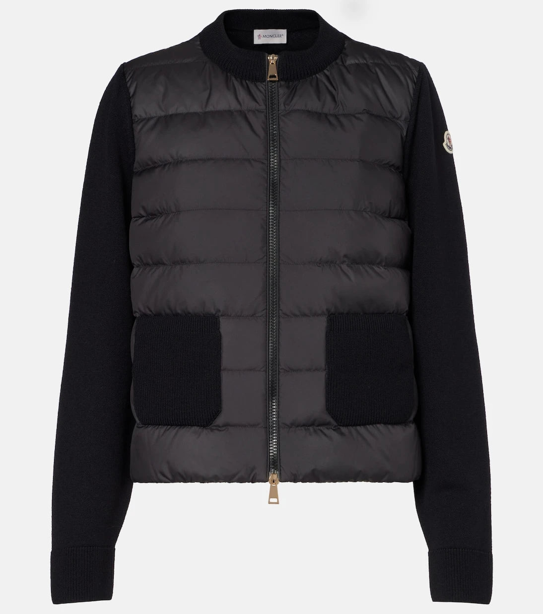 Moncler - Down-paneled virgin wool cardigan