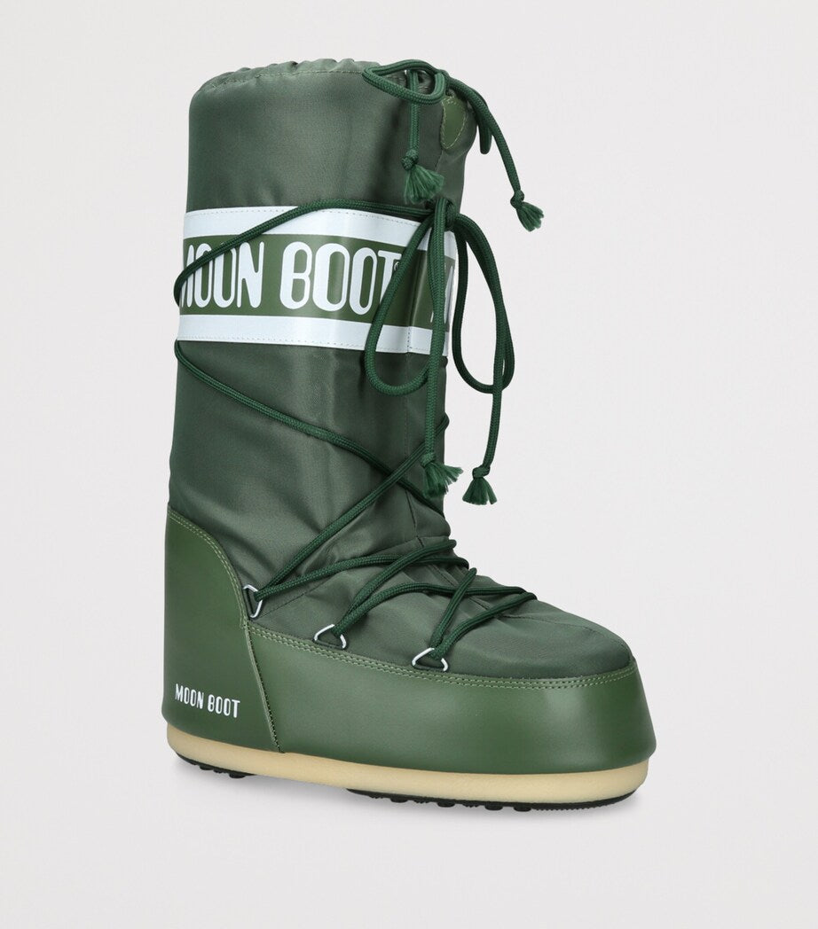 Green Nylon Moon Boots