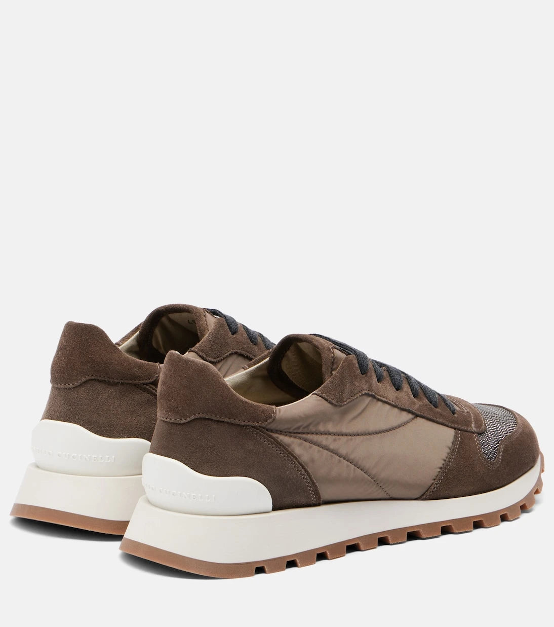 Brunello Cucinelli - Monili suede-trimmed sneakers