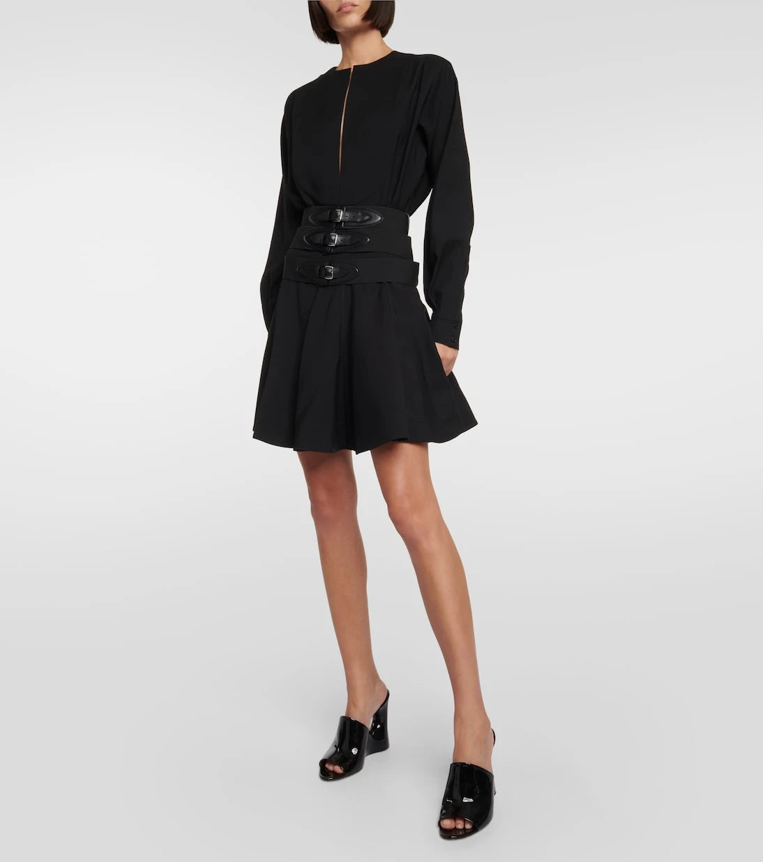 Alaïa - Belted wool minidress