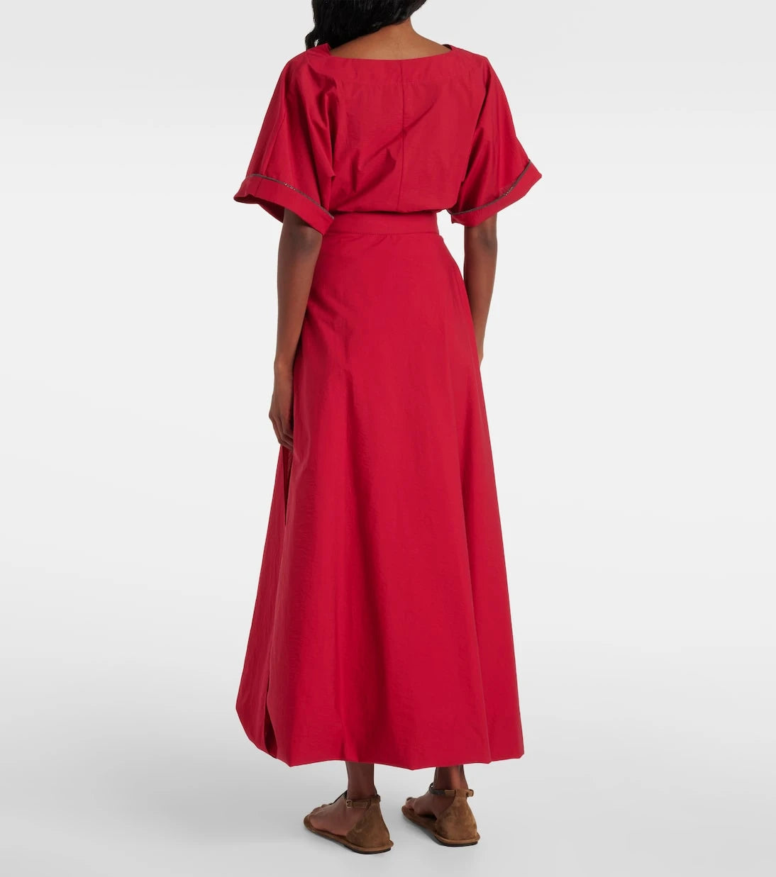 Brunello Cucinelli - Cotton-blend midi skirt