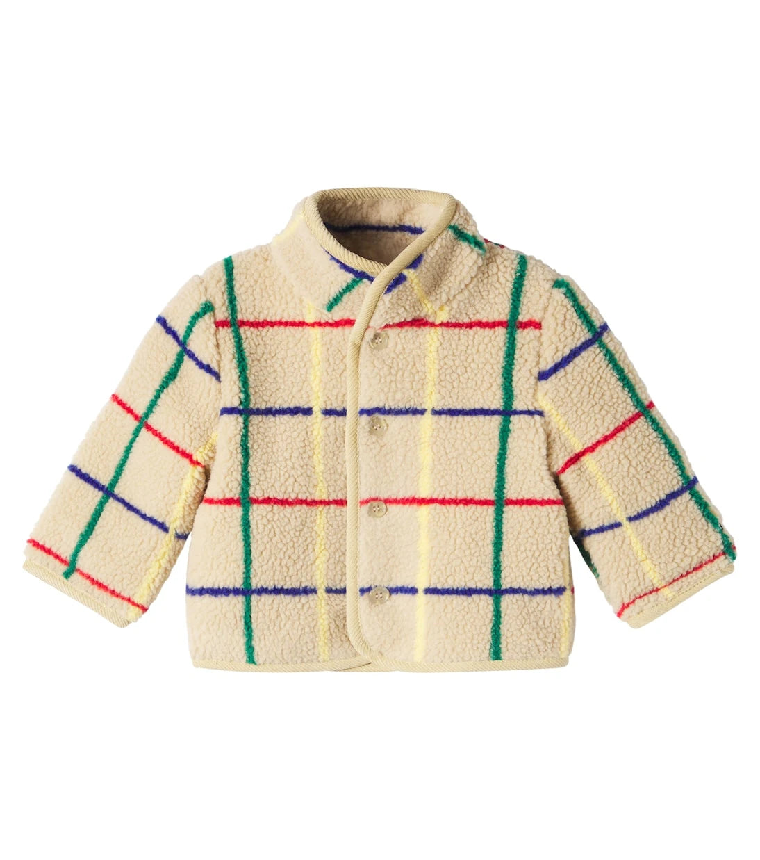 Bobo Choses - Baby checked teddy fleece jacket