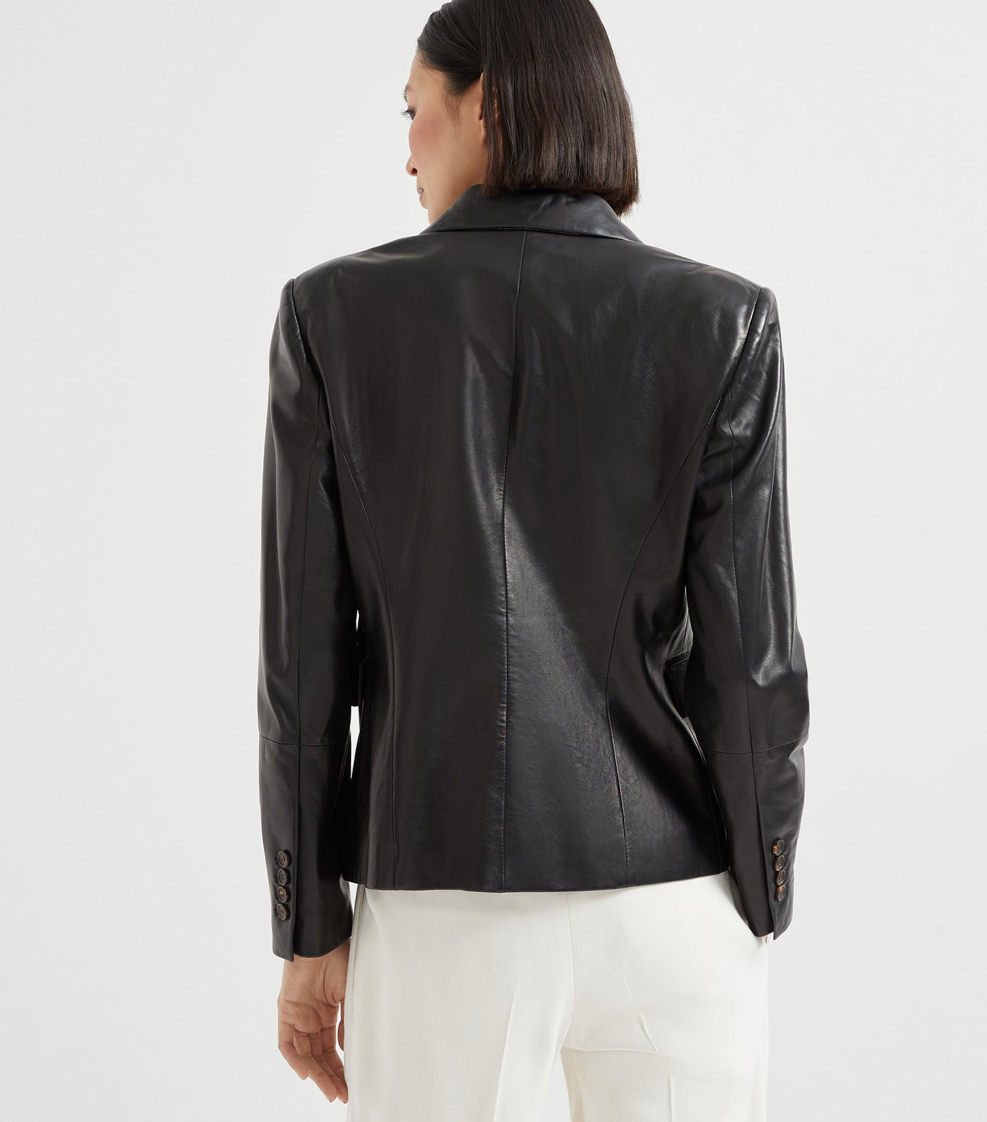 Brunello Cucinelli Black Nappa Leather Blazer