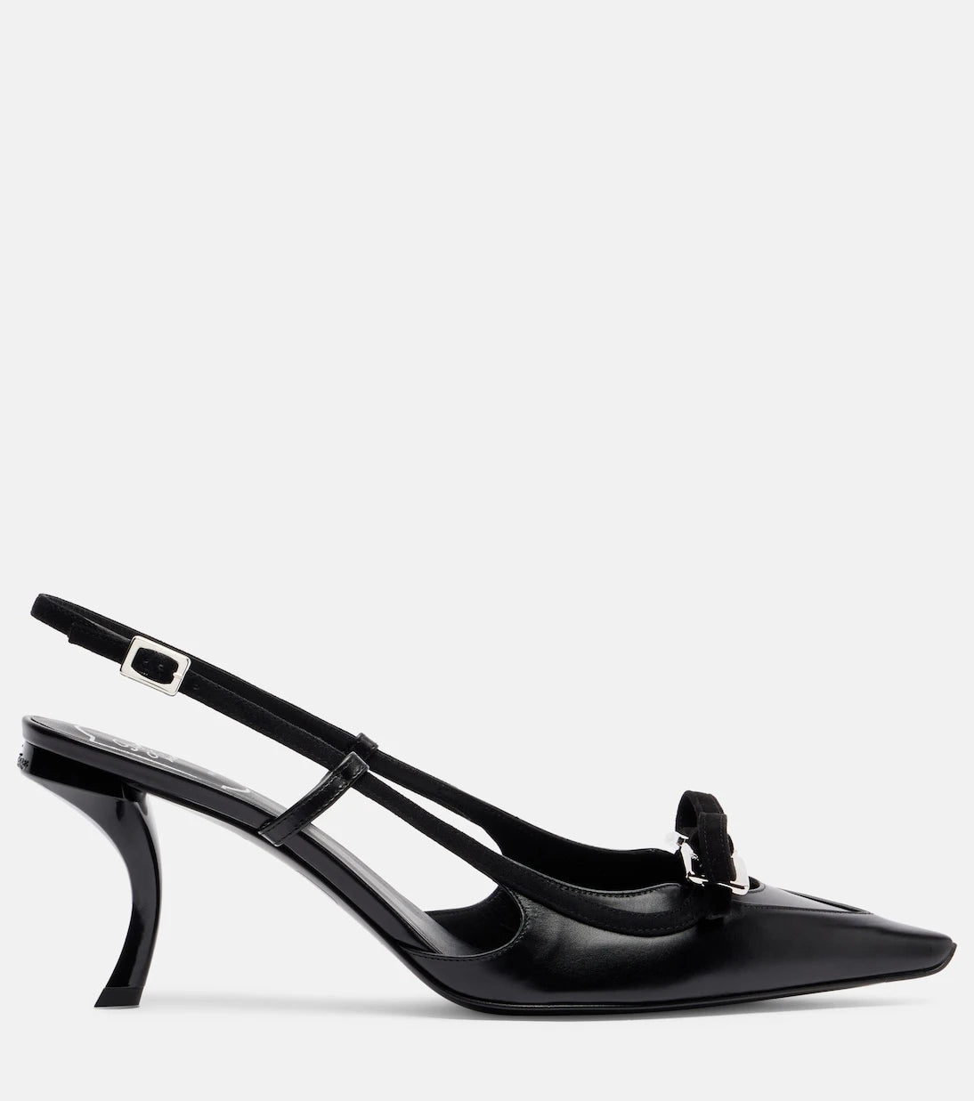 Roger Vivier - Virgule 75 leather slingback pumps