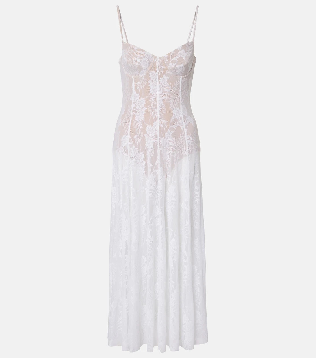 Norma Kamali - Semi-sheer lace slip dress