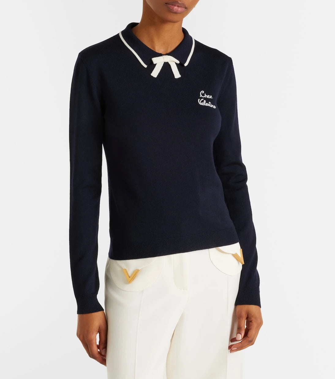 Valentino - Chez Valentino virgin wool polo sweater