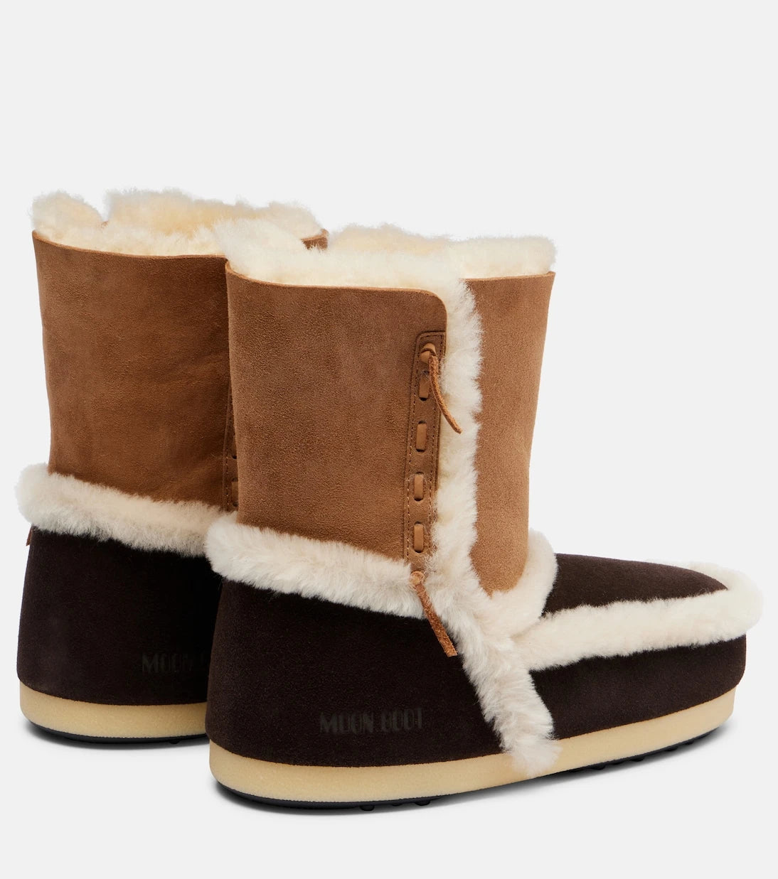 Moon Boot - EVX shearling-trimmed suede ankle boots