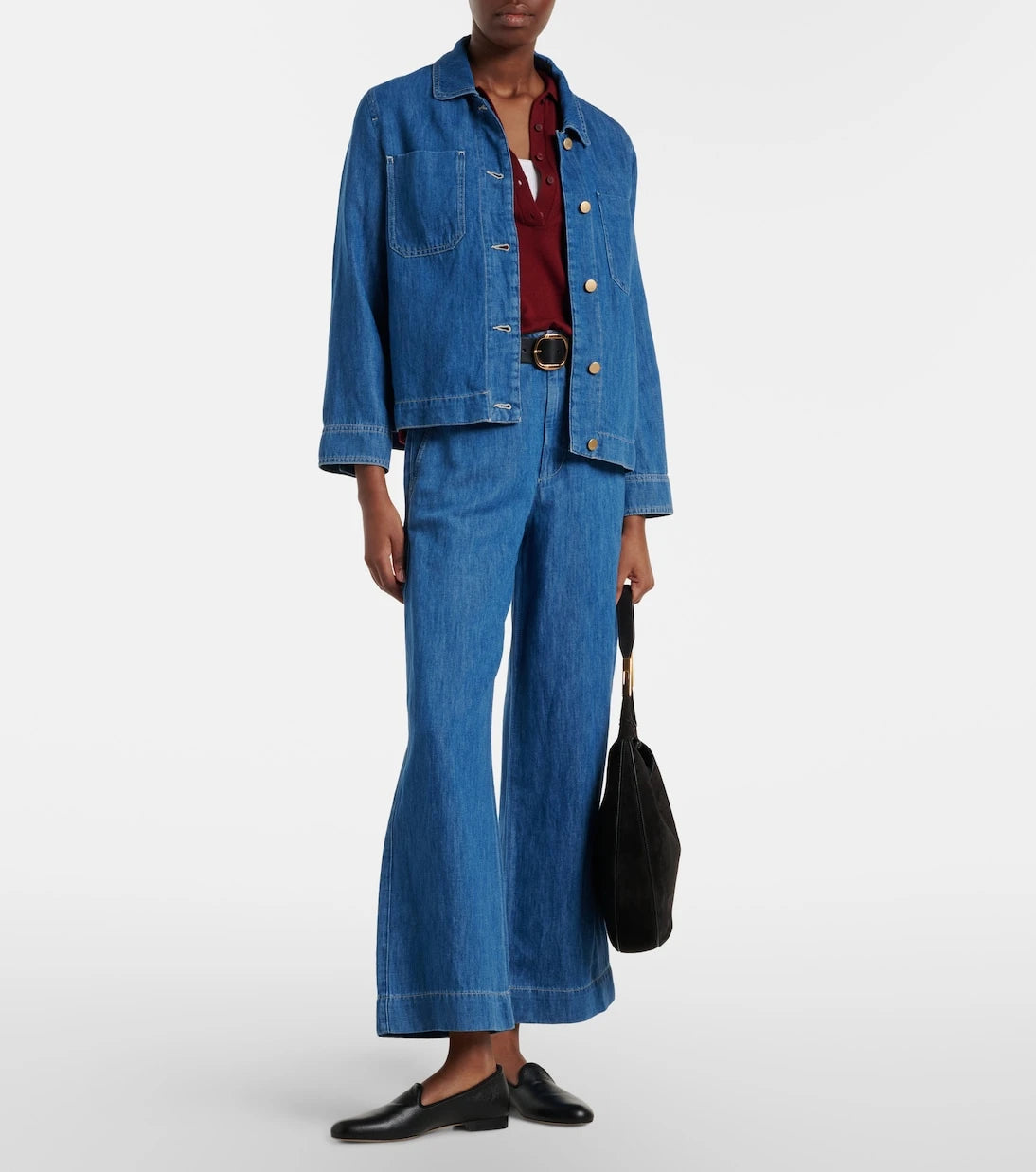 'S Max Mara - جاكيت جينز Galante من القطن والكتان