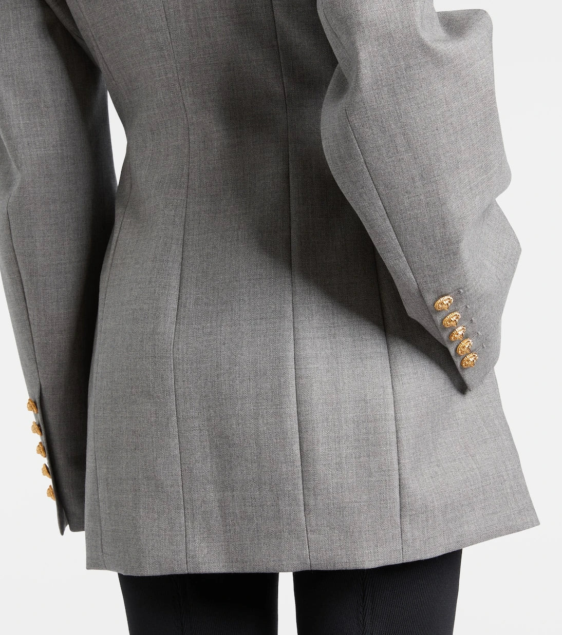 Balmain - Draped virgin wool blazer dress