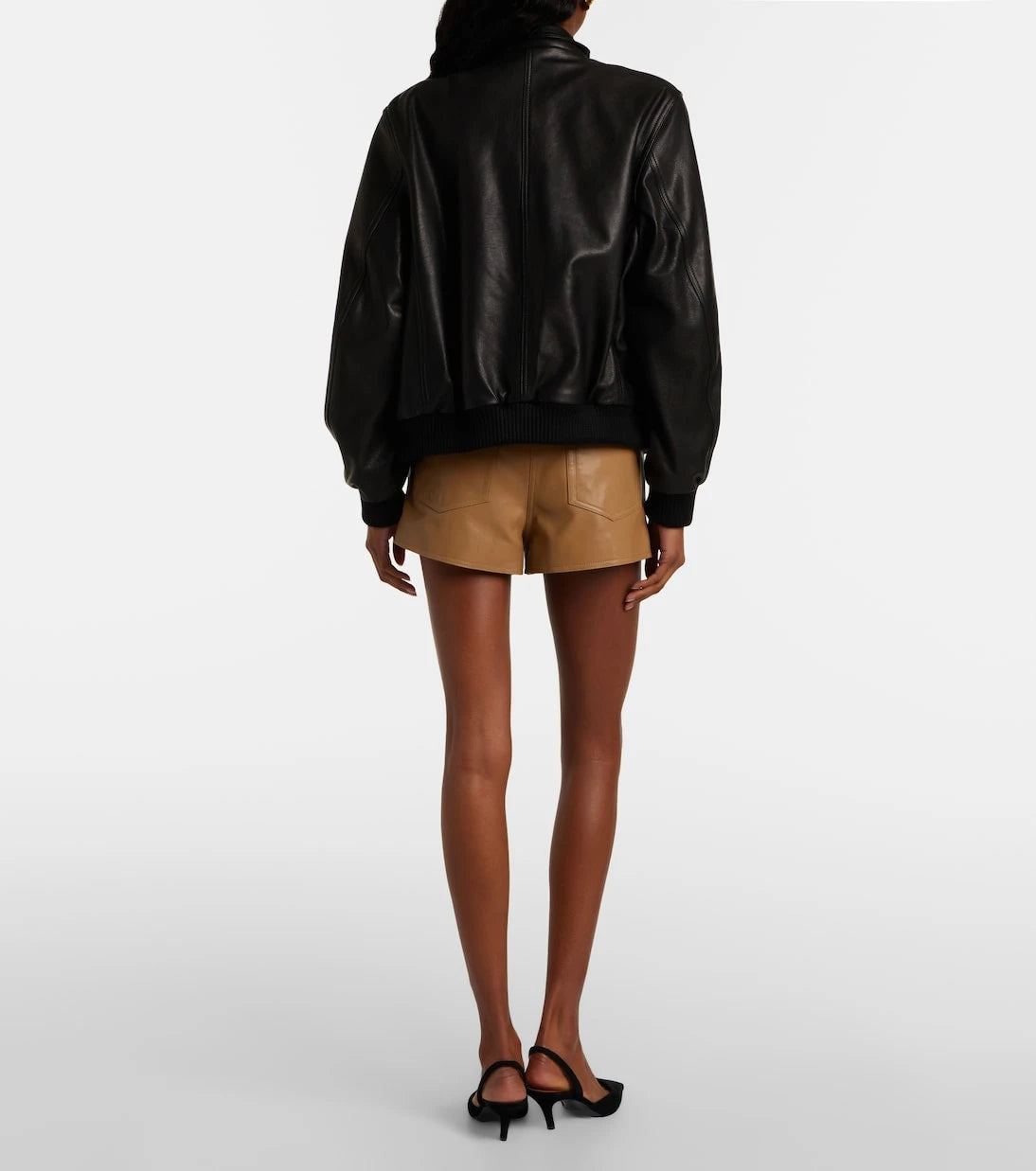 Nour Hammour - Leontine leather shorts