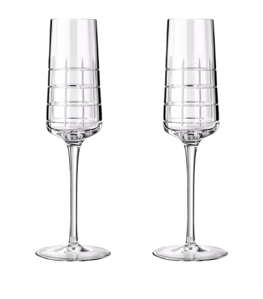 Set of 2 Graphik Crystal Champagne Flutes (170ml)