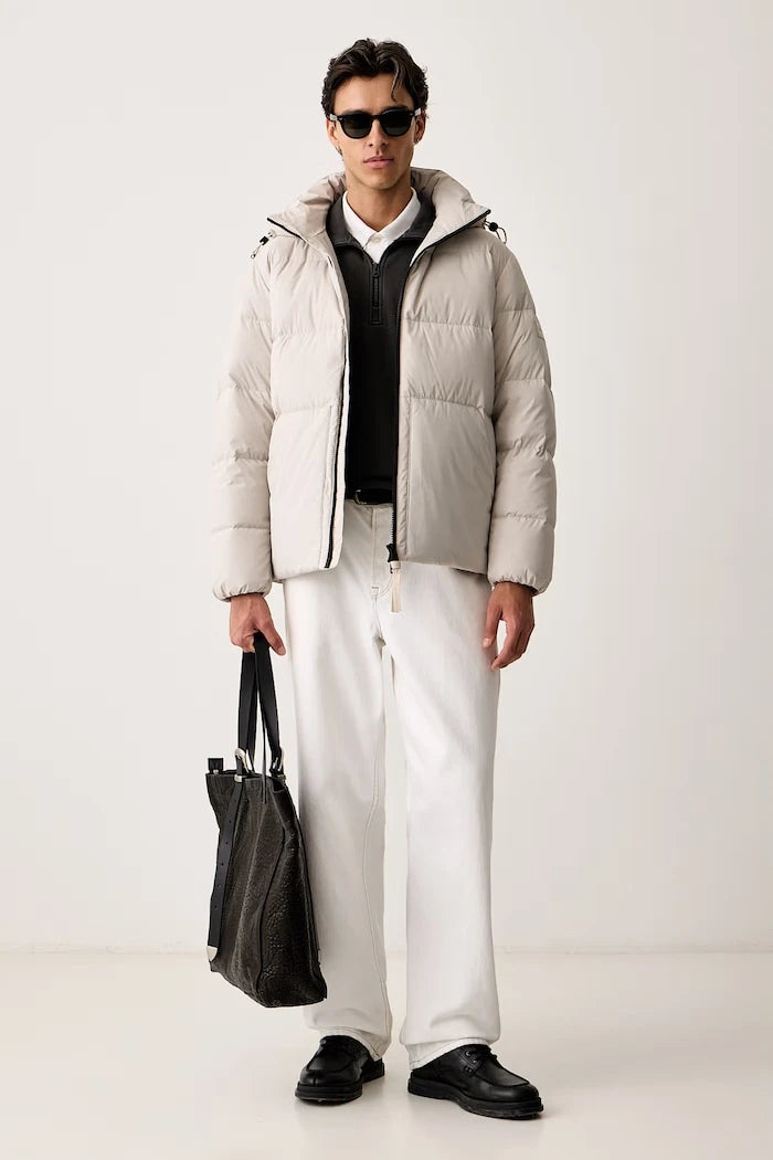 Pamuklu erkek sweatshirt Unit washed half zip