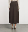 Tory Burch Brown Jersey Belted Maxi Skirt