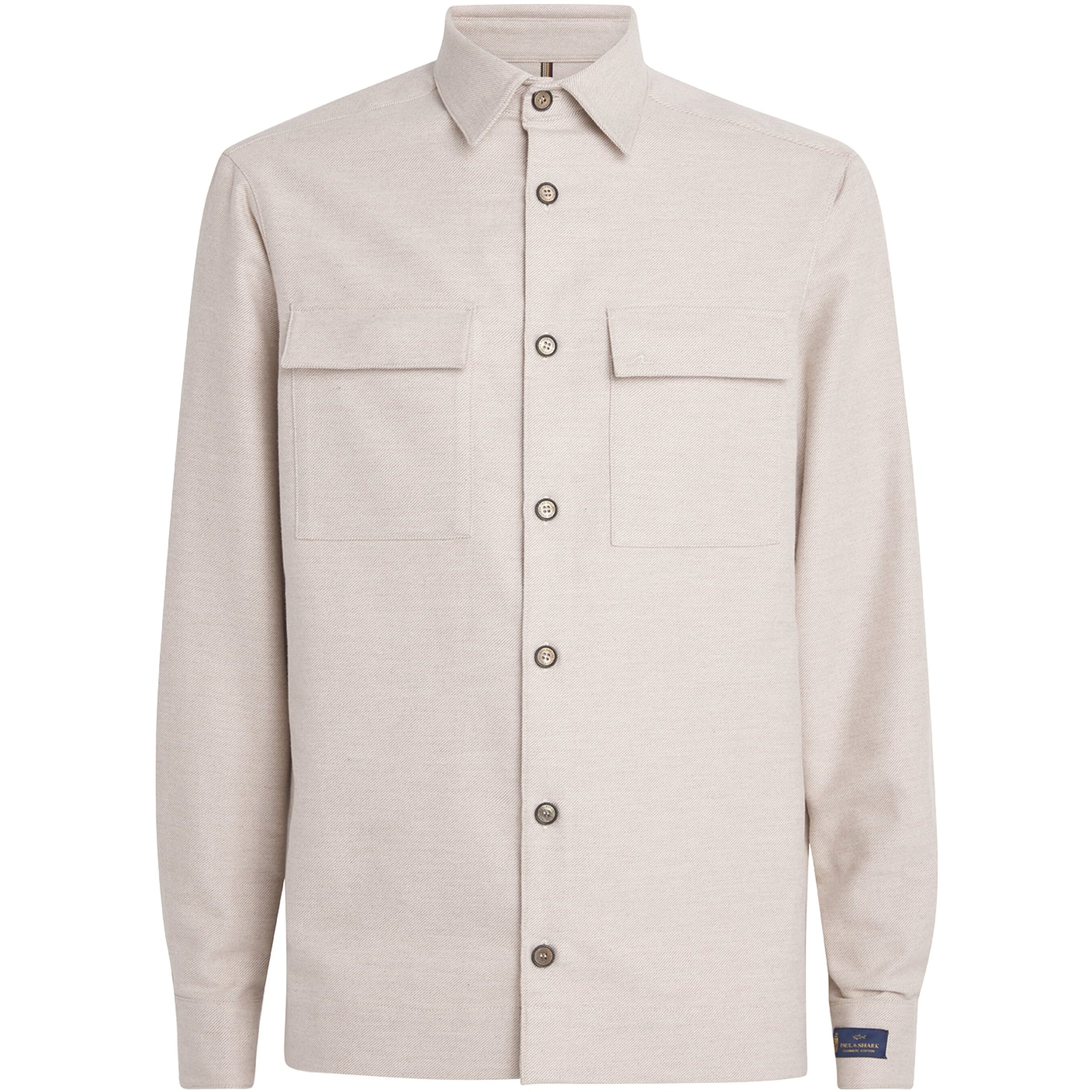 Beige Cotton-Cashmere Overshirt
