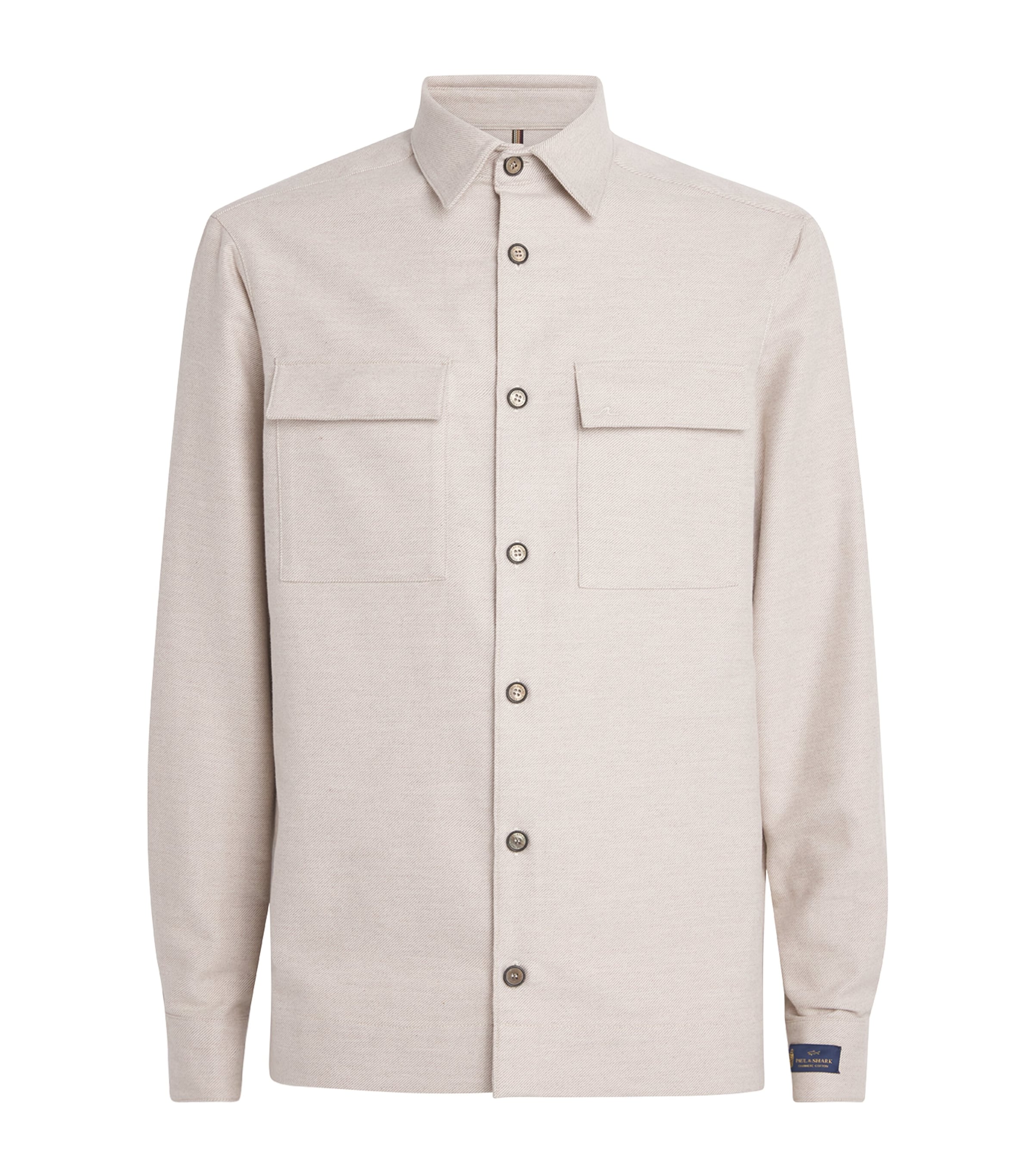 Beige Cotton-Cashmere Overshirt