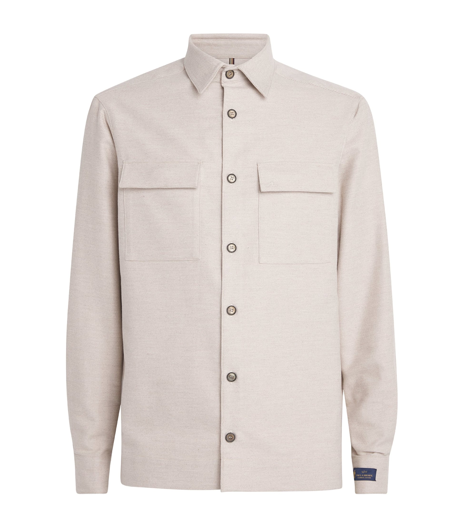 Beige Cotton-Cashmere Overshirt