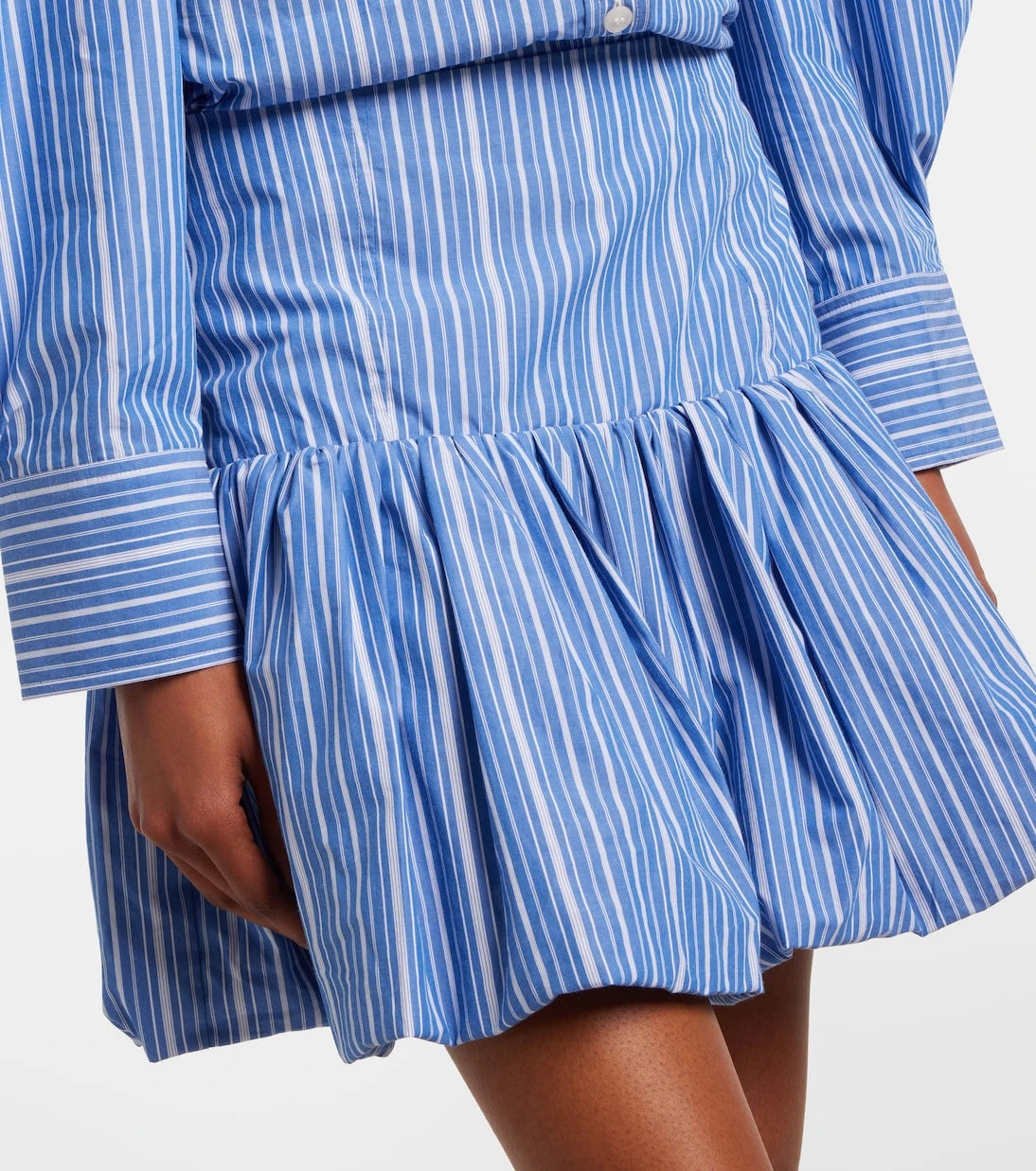Ganni - Striped cotton poplin miniskirt