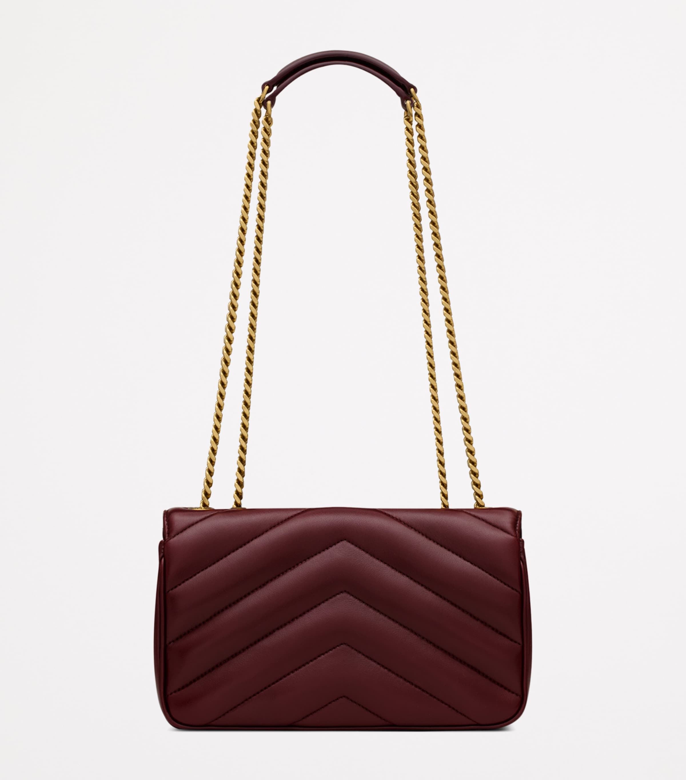 Saint Laurent Burgundy Small Loulou Shoulder Bag