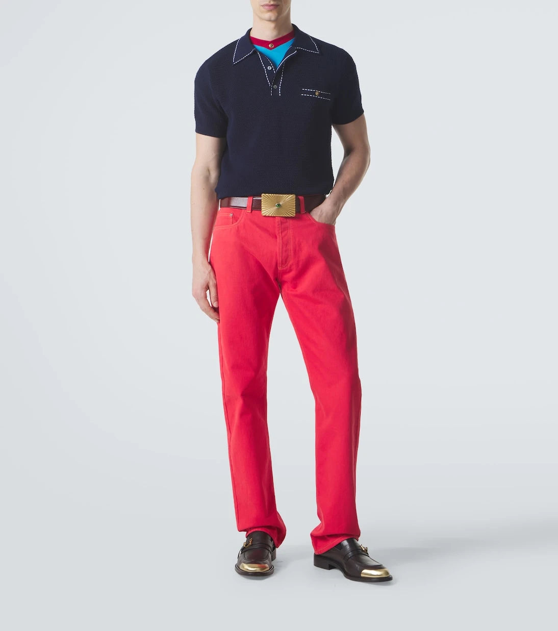 Versace - Cotton polo sweater
