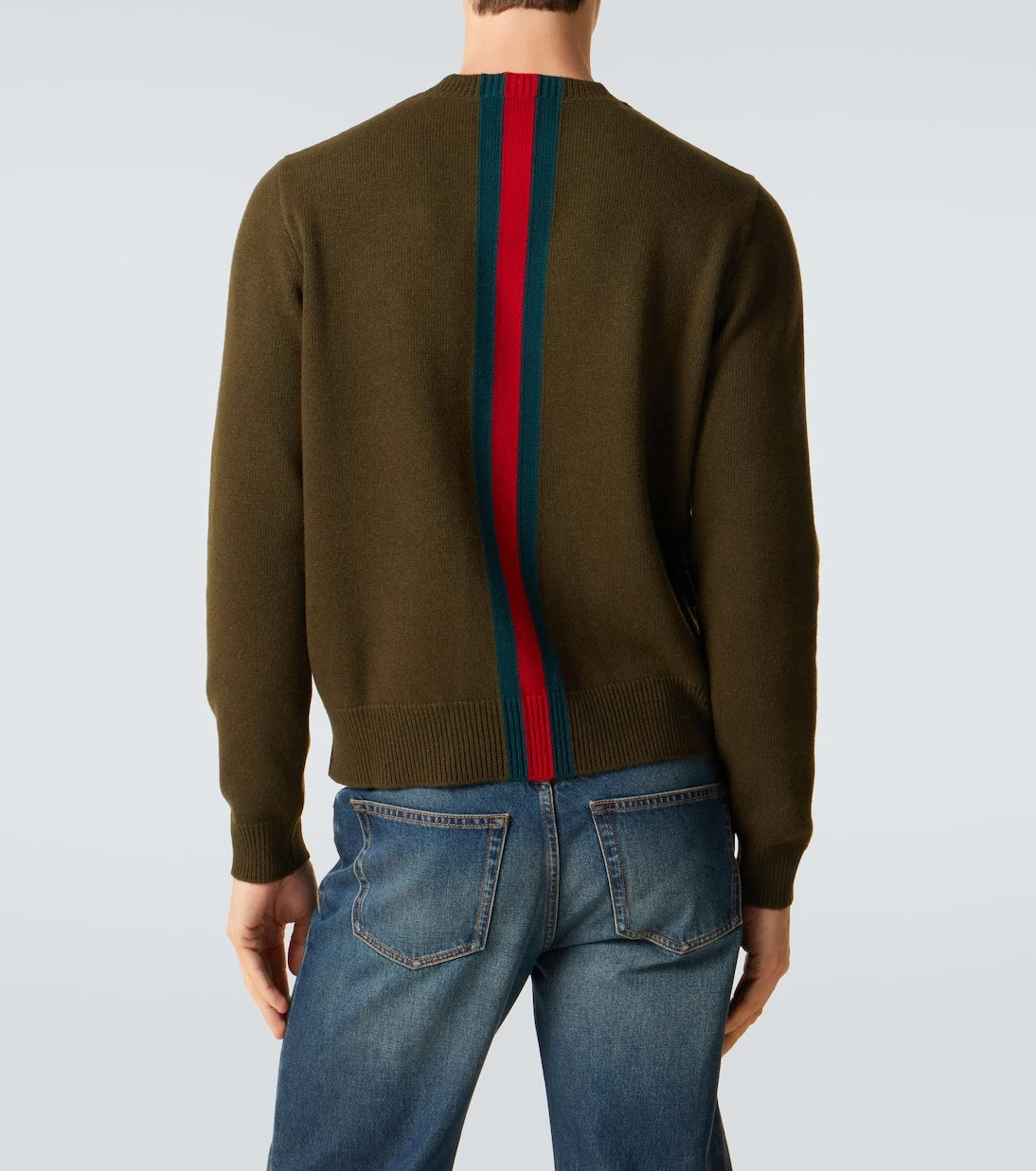 Gucci - سترة صوف مخططة بشريط الويب