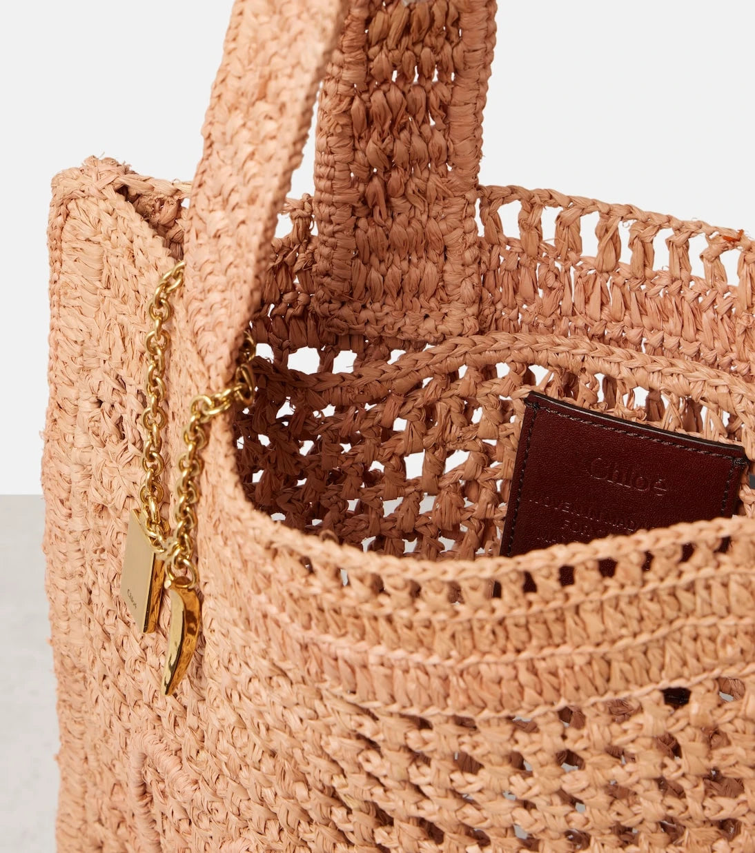 Chloé - Summer Banana raffia-effect tote bag
