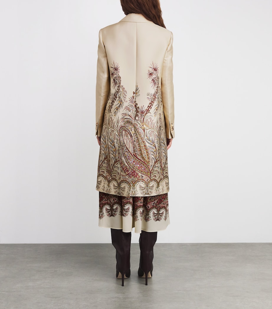 Etro Multi Satin Patterned Princess Coat