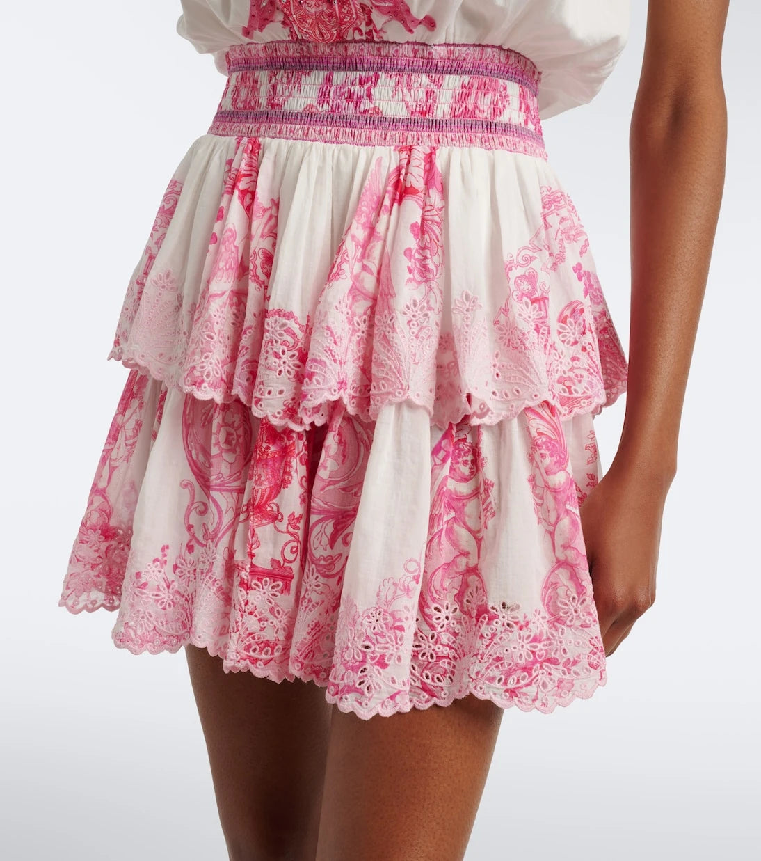 Camilla - Embellished printed cotton minidress