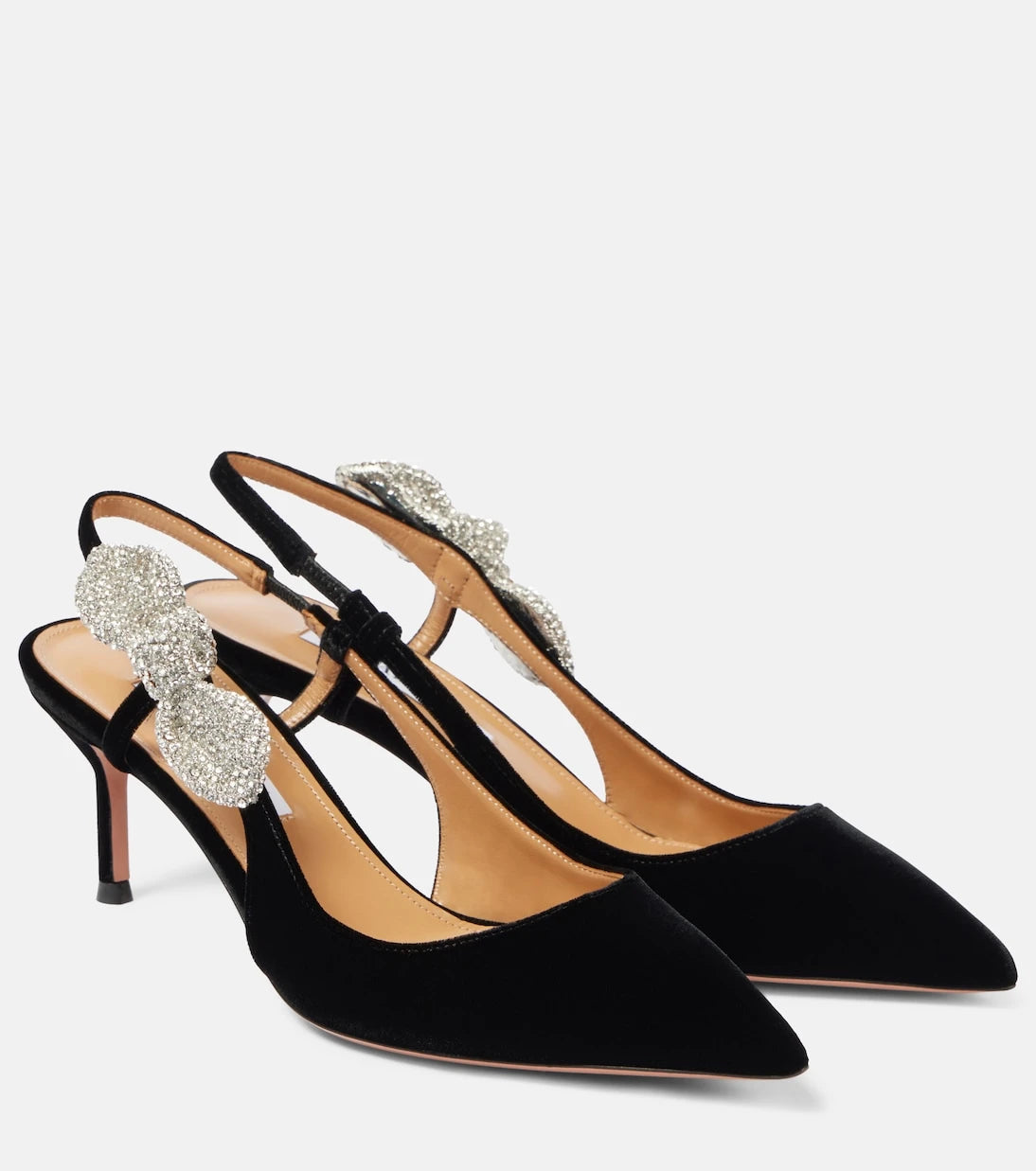 Aquazzura - Very Bow Tie Crystal 65 slingback pumps