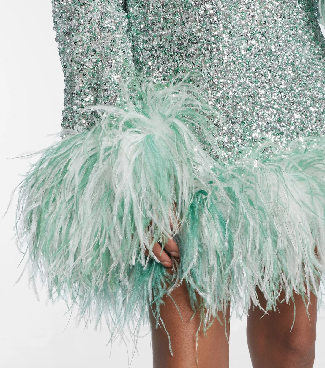 Taller Marmo - Gina sequined feather-trimmed minidress