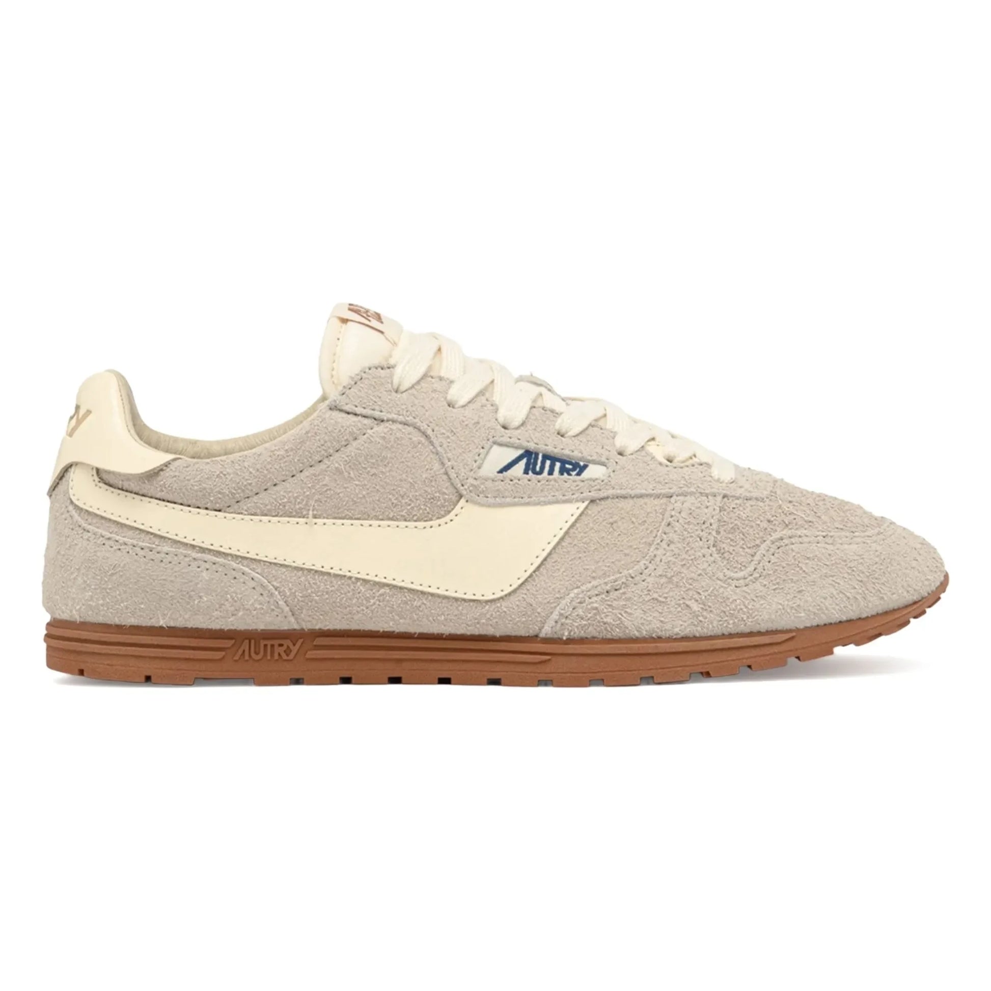Autry - Windspin Low Two-tone Suede and Leather Basket | Light grey