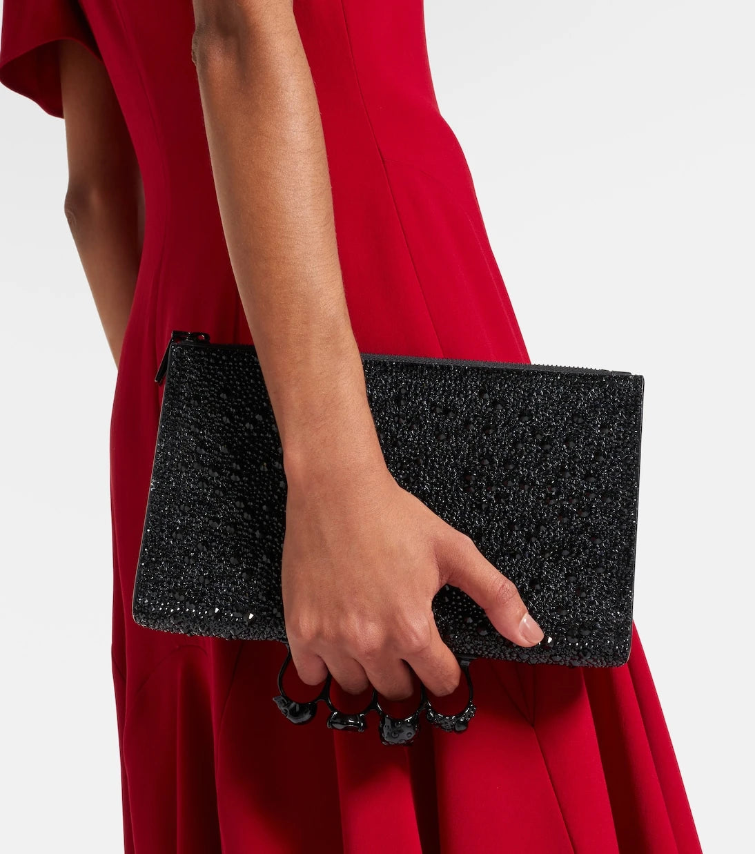 McQueen - Knuckle studded leather pouch