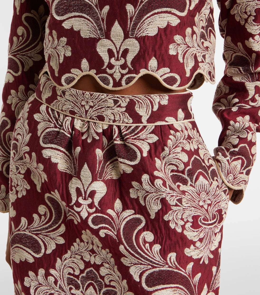 Farm Rio - Floral jacquard midi skirt