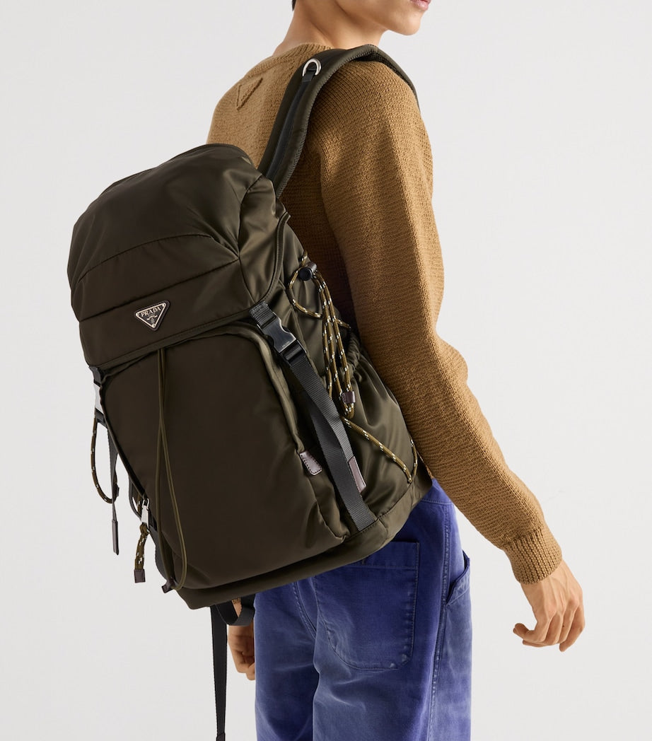 Re-Nylon and Leather Backpack